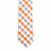 Hip Cotton Skinny Tie in Orange, White and Gray Checkered Plaid