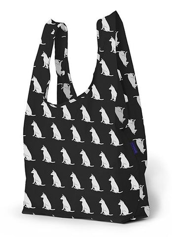 Big Baggu Nylon Bag - Black with Dogs