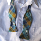 Self-Tie & Adjustable Bow Tie - Baker Beach Blue Plaid