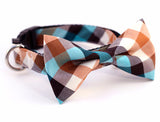Bow Tie Dog Collars - Emerald Plaid