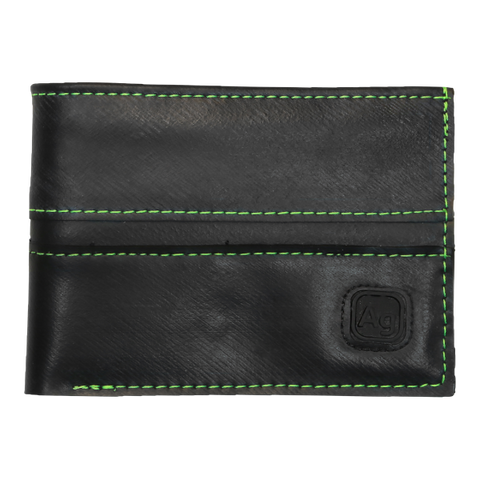 Bike Tube Wallet - Green Stitching