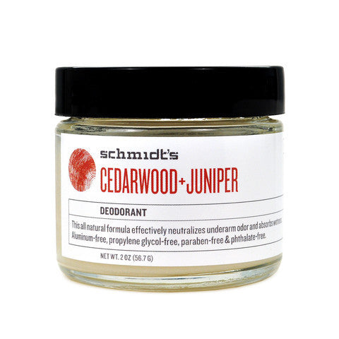 Schmidt’s Natural Deodorant - Cedarwood & Juniper (Glass Jar)