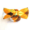 Pre-Tied Bow Tie - Orange Argyle