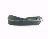 Leather Wrist Band with Adjustable Slide Knot - Ocean Green