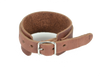 Leather Wrist Cuff with Buckle - Two Tone Brown