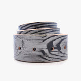 FluffyCo Grey Woodgrain Leather Belt without Buckle