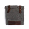 Dispatch Lunch Bag - Gray Waxed Canvas & Brown Leather