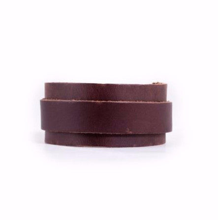 Leather Wrist Cuff with Buckle - Two Tone Brown