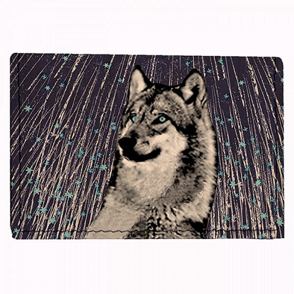 Leather Wallet / Card Case - Star Wolf